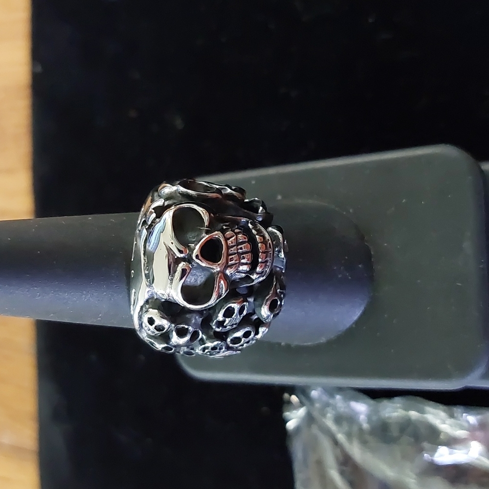 Stainless Steel Skull Ring Sz 9 20mm
